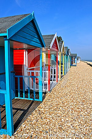 British beach huts Stock Photo