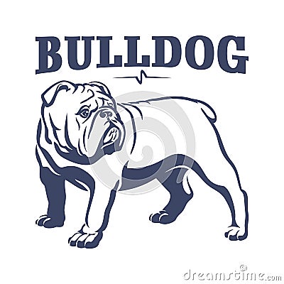 British bulldog mascot emblem illustration Vector Illustration