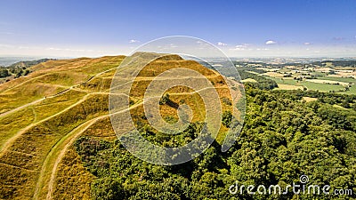 British Camp iron age hill fort, malvern Hills Stock Photo