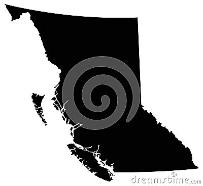 British Columbia map - province in Canada Vector Illustration