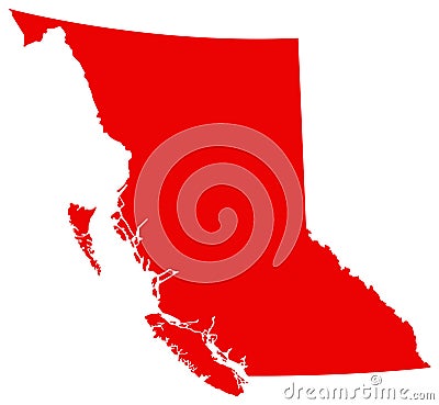 British Columbia map - westernmost province of Canada Vector Illustration