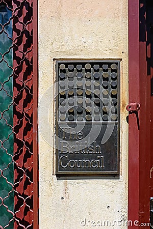 British Council plaque Editorial Stock Photo