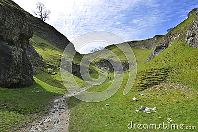 British countryside landscape with mountains Stock Photo