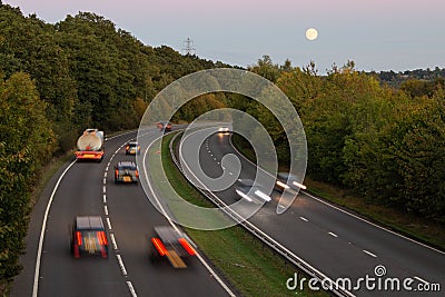 British dual carriageway road Stock Photo