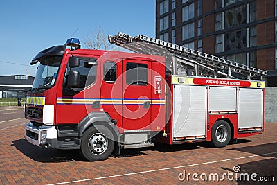 British Fire Engine Truck Stock Photo