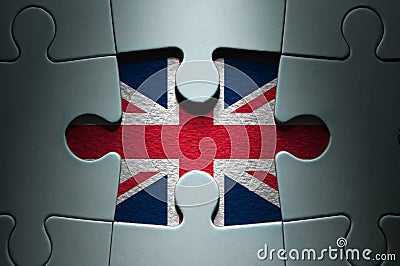 British flag missing jigsaw piece Stock Photo