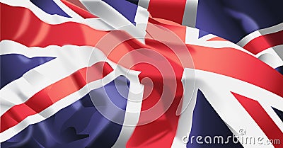 British Flag waving Vector Illustration