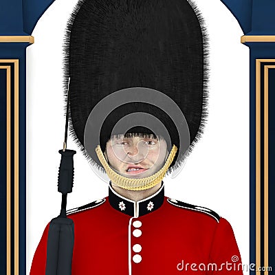 British Guard - Funny Face Stock Photo