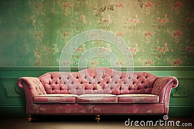 British indian big sofa. Generate Ai Stock Photo