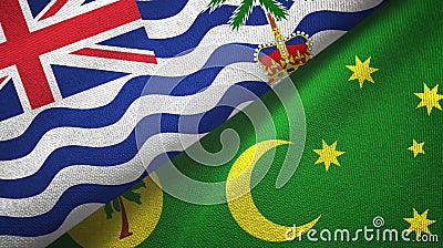 British Indian Territory and Cocos Keeling Islands two flags textile cloth Stock Photo