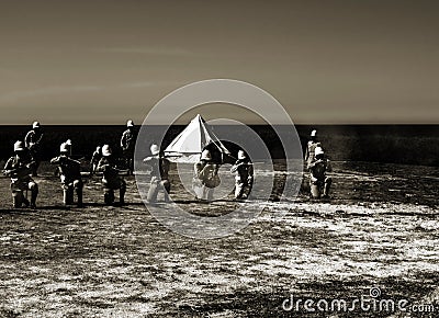 British Infantry from the Victorian Era Stock Photo