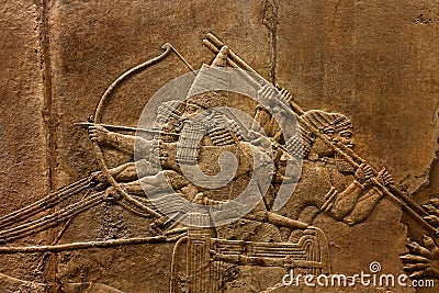 British Museum Lion Hunt Relief Editorial Stock Photo