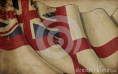 British Naval Flag Old Paper Background Stock Photo