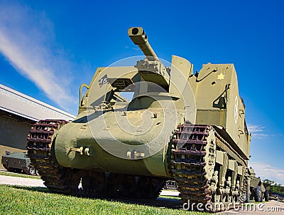 Sexton a self-propelled artillery vehicle of the Second World War. Editorial Stock Photo