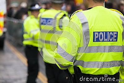 British police crowd control at a UK event Stock Photo