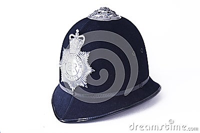 A British Police Officer's Helmet Stock Photo