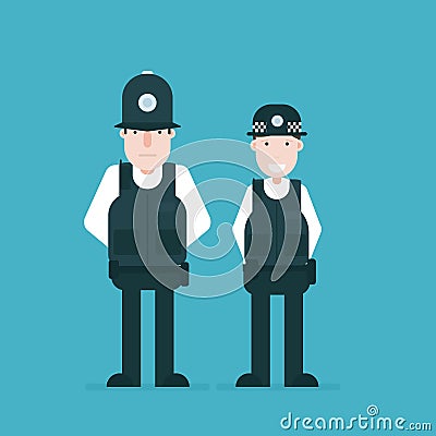 British police officers Vector Illustration