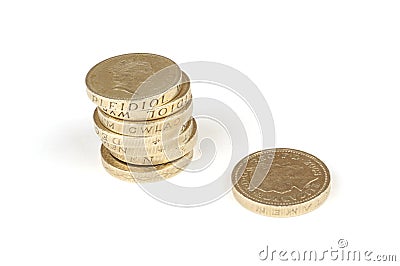 British pound coins Editorial Stock Photo