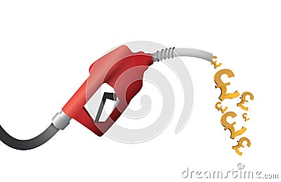 British pound currency gas pump illustration Cartoon Illustration