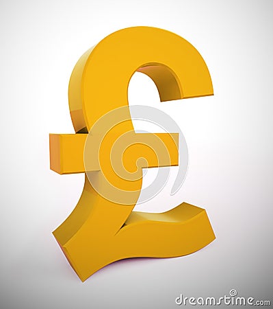 British pound sign concept depicts United Kingdom currency and finance - 3d illustration Cartoon Illustration