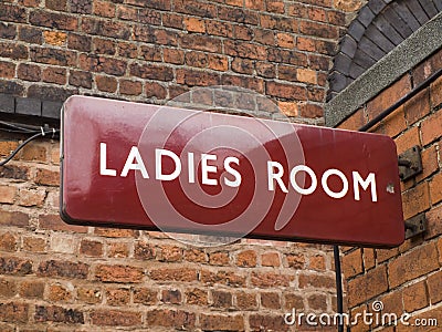 British Railways era ladies room sign Stock Photo