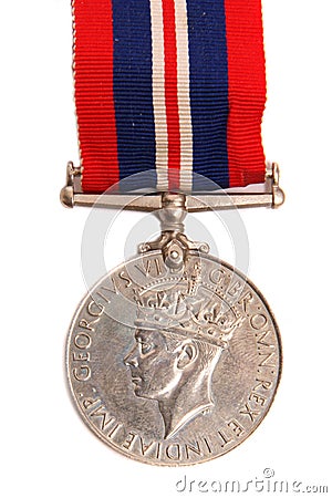 A British Second World War Medal with King George VI Stock Photo