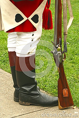 British Soldier--Revolutionary War Reenactment Stock Photo