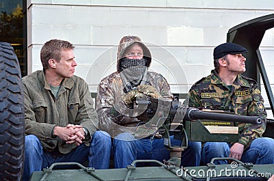 British soldiers dress as Militia during military show in London Editorial Stock Photo