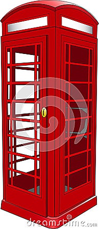 British Telephone Booth Vector Illustration