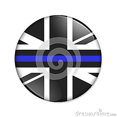 British thin blue line flag badge button Stock Photo