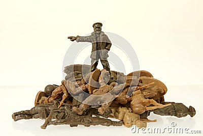 British toy soldier commander Stock Photo