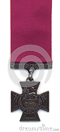 British Victoria Cross - Crimson Ribbon Stock Photo