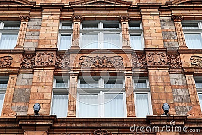 British victorian facades of residential buildings the streets of London UK Stock Photo