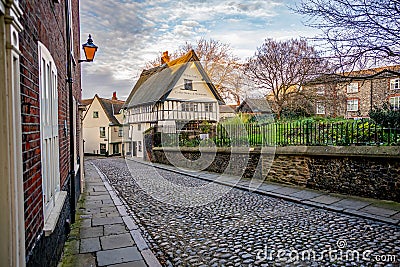 The Britons Arms Cafe along Elm Hill, Norwich, Norfolk Editorial Stock Photo