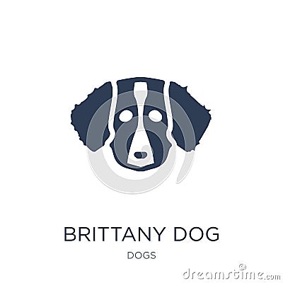Brittany dog icon. Trendy flat vector Brittany dog icon on white Vector Illustration
