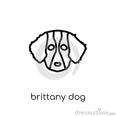 Brittany dog icon. Trendy modern flat linear vector Brittany dog Vector Illustration