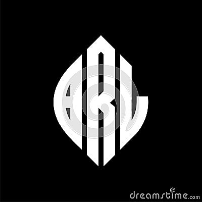 BRL circle letter logo design with circle and ellipse shape. BRL ellipse letters with typographic style. The three initials form a Vector Illustration