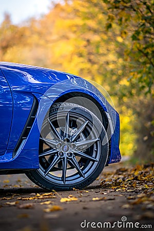 Blue Japanese sports car Subaru BRZ Editorial Stock Photo