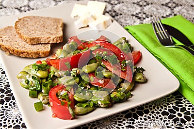 Broad bean salad food photography Stock Photo