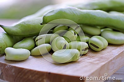 Broad beans Stock Photo