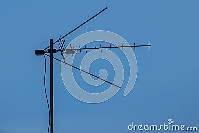 Broadband television antenna, analog and digital broadcasting Stock Photo