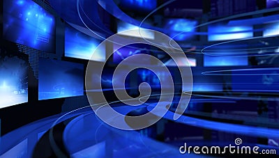 Multimedia video streaming, Media TV on demand. Stock Photo