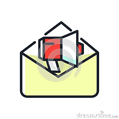 Broadcast Message Color Icon Illustration Design Vector Illustration