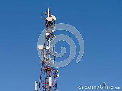 Broadcast Satellite Antenna Tower Stock Photo