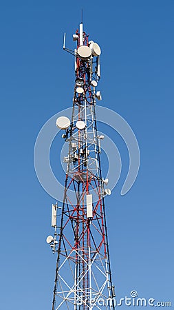 Broadcast Satellite Antenna Tower Stock Photo