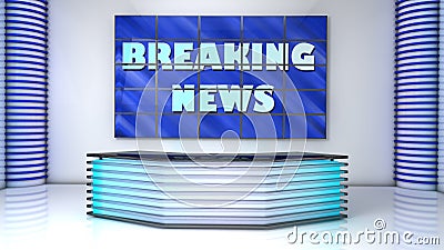 Broadcast studio breacking news Stock Photo