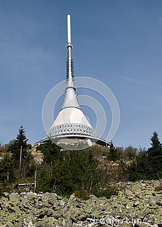 Broadcast tower and hotel Editorial Stock Photo