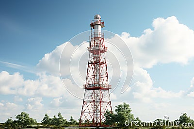 Broadcast Tower on white background Stock Photo