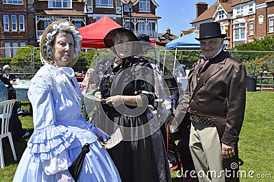 BROADSTAIRS, KENT/UK-JUNE 22 2019: Visitors enjoy the annual Dickens Festiva Editorial Stock Photo