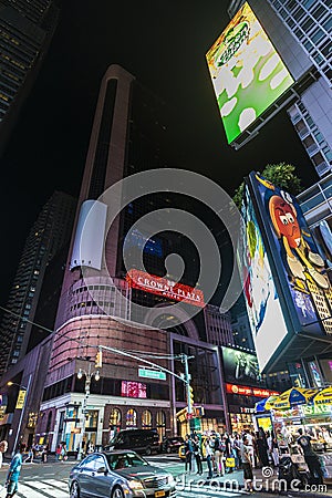 Broadway Avenue at night in New York City, USA Editorial Stock Photo